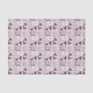 Newspaper Floral Butterfly Tissue Paper
