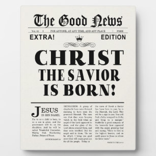 Newspaper Headline Christmas Plaque