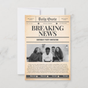 Newspaper invitations front page news