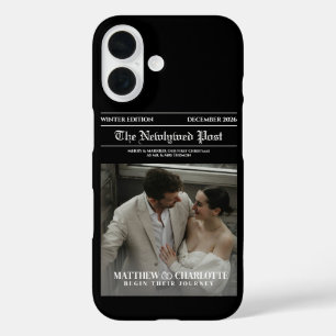 Newspaper Merry and Married Photo iPhone 16 Case