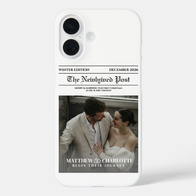 Newspaper Merry and Married Photo Case-Mate iPhone Case (Back)