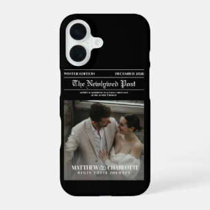 Newspaper Merry and Married Photo iPhone 16 Case