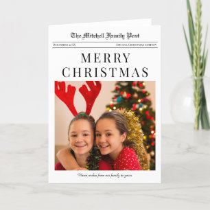 Newspaper Merry Christmas holiday Card