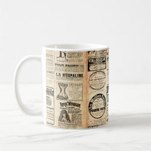 Newspaper page with advertisement - Vintage engrav Coffee Mug