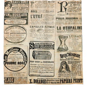 Newspaper page with advertisement - Vintage engrav Shower Curtain