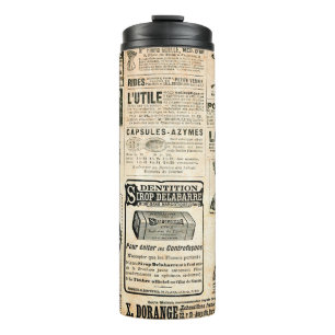 Newspaper page with advertisement - Vintage engrav Thermal Tumbler