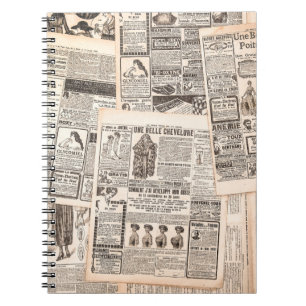 Newspaper pages with antique advertising. Woman's  Notebook