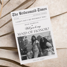 Newspaper Photo Unique Maid of Honour Proposal