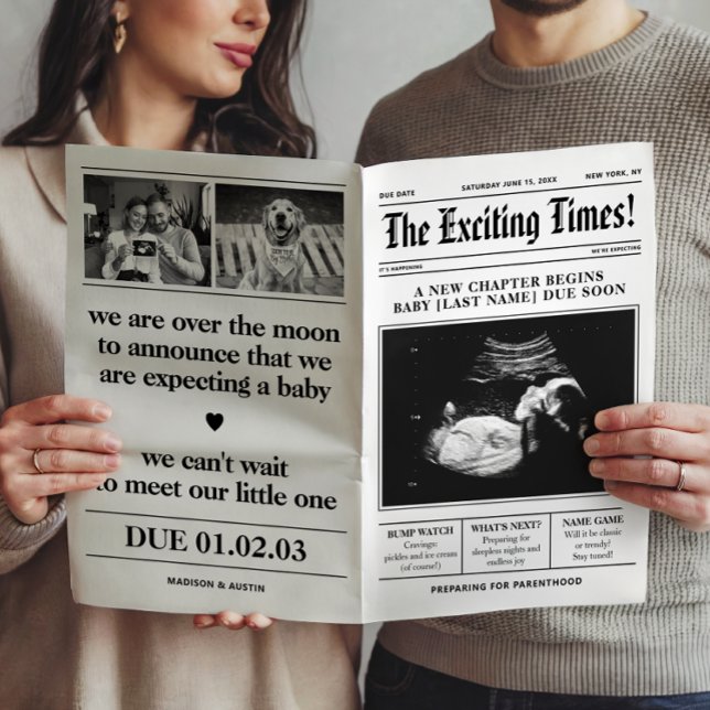 Newspaper Pregnancy Announcement Couple Photoshoot Poster (Creator Uploaded)