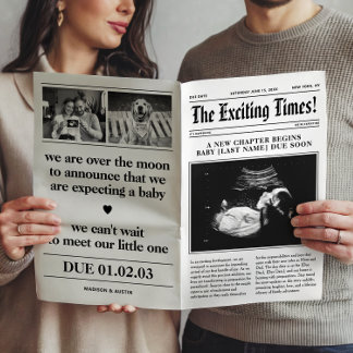 Newspaper Pregnancy Announcement Fold in Half Poster