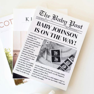 Newspaper pregnancy Baby Shower Announcement