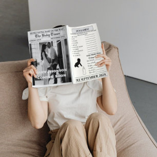 Newspaper pregnancy  Baby Shower Announcement