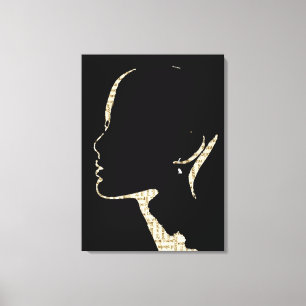 Newspaper Print Fashion Silhouette Art