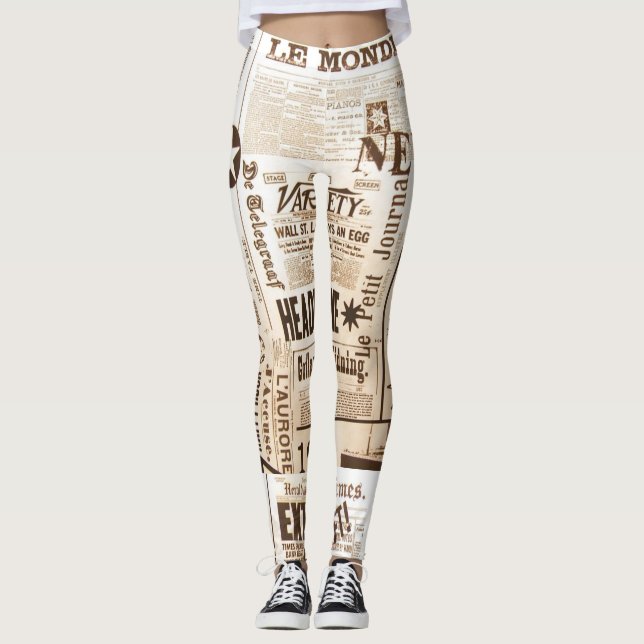 Newspaper print leggings (Front)