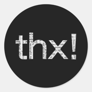Newspaper Print "THX" Typography Stickers