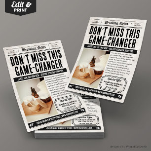 Newspaper Product Flyer   Retro Small Business Ads