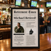 Newspaper Retirement Military Vet Foam Poster