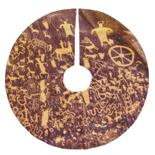 Newspaper Rock American Indian Utah Brushed Polyester Tree Skirt