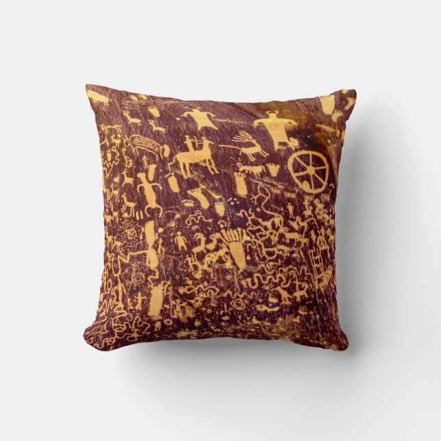 Newspaper Rock American Indian Utah Cushion (Front)