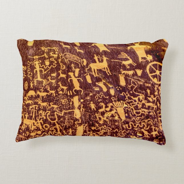 Newspaper Rock American Indian Utah Decorative Cushion (Back)
