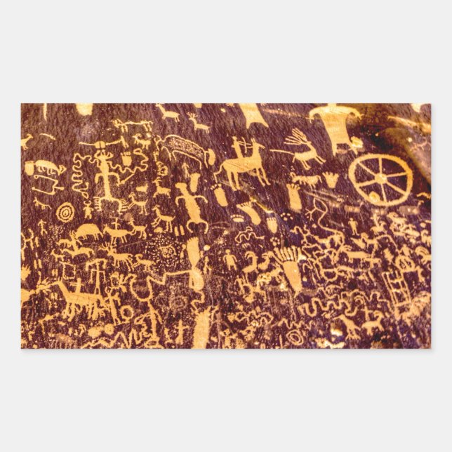 Newspaper Rock American Indian Utah Rectangular Sticker (Front)