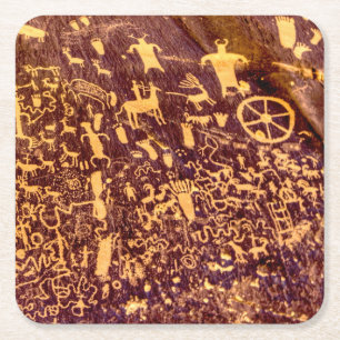 Newspaper Rock American Indian Utah Square Paper Coaster