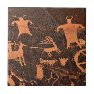 Newspaper Rock Petroglyph Panel - Utah Tile