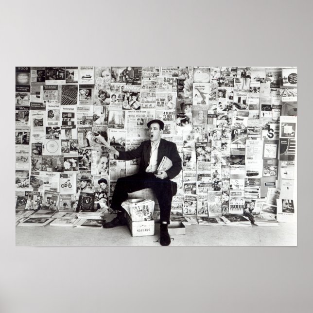 Newspaper salesman, c.1960 poster (Front)