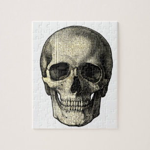 Newspaper skull jigsaw puzzle