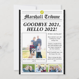 Newspaper Style Family Newsletter Holiday Card
