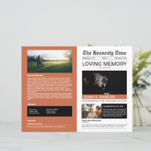 Newspaper Style Funeral Program Template
