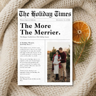 Newspaper Style   The More The Merrier Pregnancy Announcement