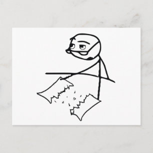 Newspaper Tear Guy Postcard