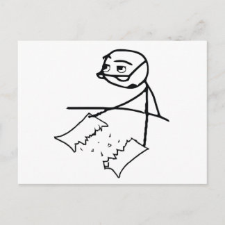 Newspaper Tear Guy Postcard