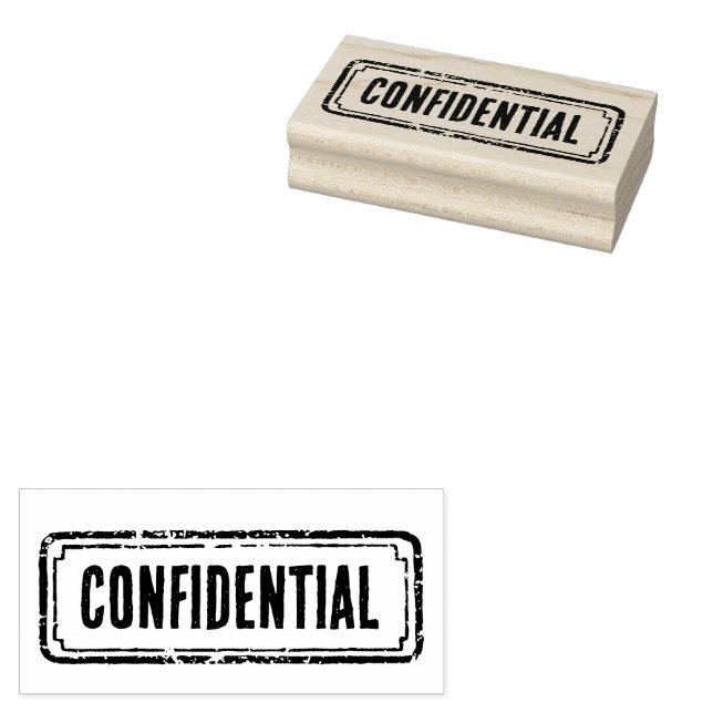 Newspaper Themed Distressed Confidential Rubber Stamp (Stamped)