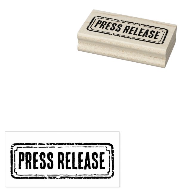 Newspaper Themed Distressed Press Release Rubber Stamp (Stamped)