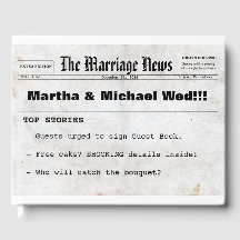 Newspaper Themed Wedding Guest Book