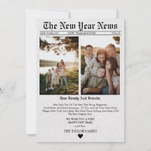 Newspaper Unique Fun Photo 2025 New Year Card