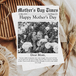 Newspaper Unique Fun Photo Happy Mother's Day Card