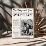 Newspaper Unique Fun Photo Save the Date Invitation<br><div class="desc">Introducing our Newspaper Unique Fun Photo Save the Date Invitation! This unconventional and playful design brings your love story to life in the style of a vintage newspaper. Featuring witty headlines, creative graphics, and your cherished photo, it's a memorable way to announce your upcoming celebration. Personalise it with your own...</div>