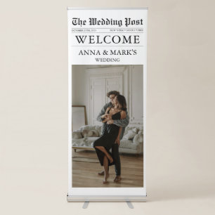 Newspaper Unique Fun Photo Wedding Welcome Sign