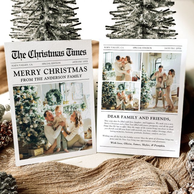 Newspaper Unique Fun What A Year Photo Christmas Holiday Card (Creator Uploaded)