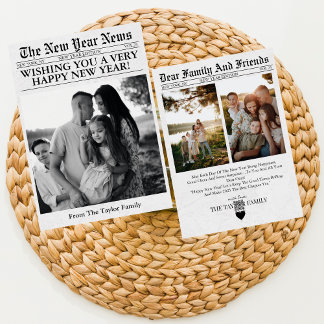 Newspaper Unique Fun What A Year Photo New Year Holiday Card