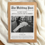 Newspaper Unique Photo Wedding Thank You Card<br><div class="desc">Introducing our unique and charming Wedding Newspaper Thank You Cards – a delightful way to express gratitude and relive the magic of your special day! These one-of-a-kind cards seamlessly blend timeless elegance with a touch of vintage charm, creating a keepsake that will be cherished by your loved ones. Newspaper-Inspired Design:...</div>