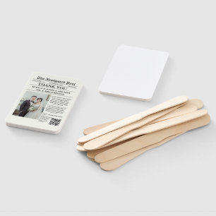 Newspaper Unique Photo Wedding Thank You  Hand Fan