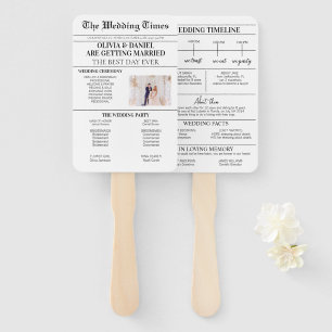 Newspaper Wedding Day Program Wedding Timeline Hand Fan