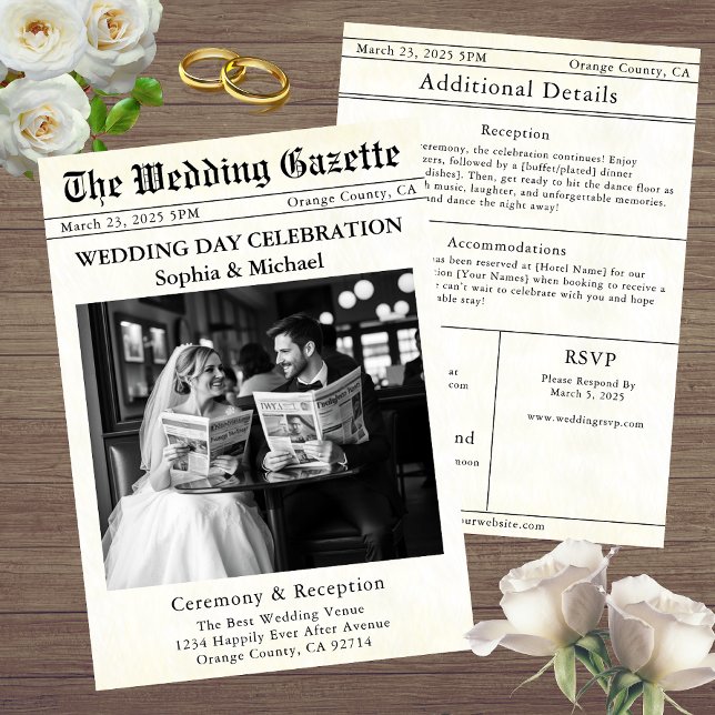 Newspaper Wedding Invitation (Newspaper Wedding Invitation The Wedding Gazette)