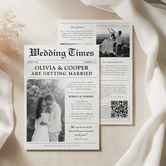 Newspaper Wedding Invitation (Creator Uploaded)