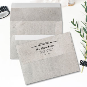 Newspaper Wedding Invite Return Addressed Envelope