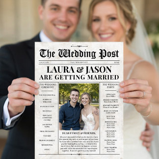 Newspaper Wedding Itinerary Program with Timeline  Flyer
